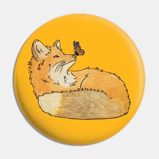 Fox and Butterfly Design Pin
