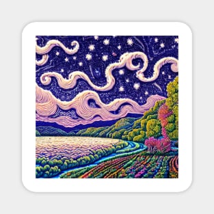 Stunningly Beautiful colorful Chalk Illustration Magnet