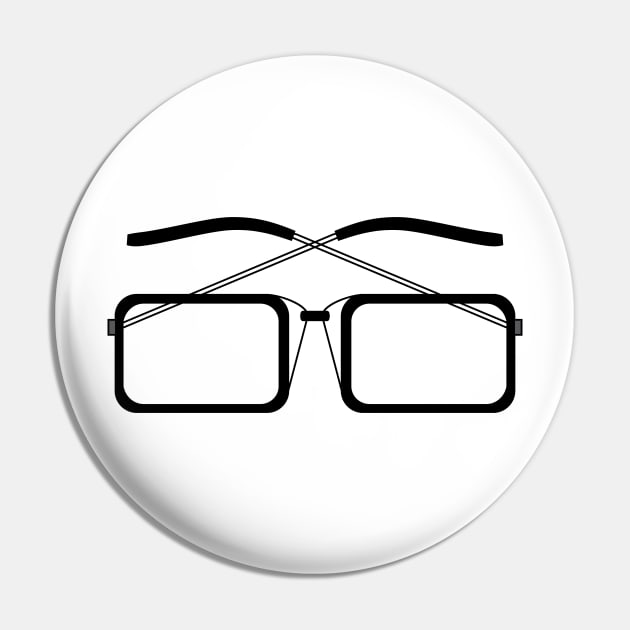 Black Square Spectacles Pin by Madhur