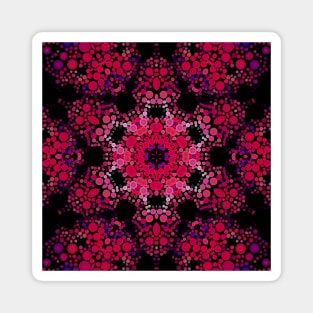 Dot Mandala Flower Pink and Purple Magnet