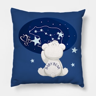 BABY BEAR LOOKING UP TO THE STARS Pillow