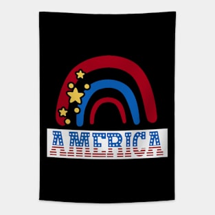 America Rainbow Tapestry