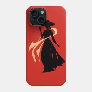 Elegance in Silhouette: The Lady In Black Phone Case