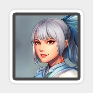 Grey Hair Anime Girl Magnet