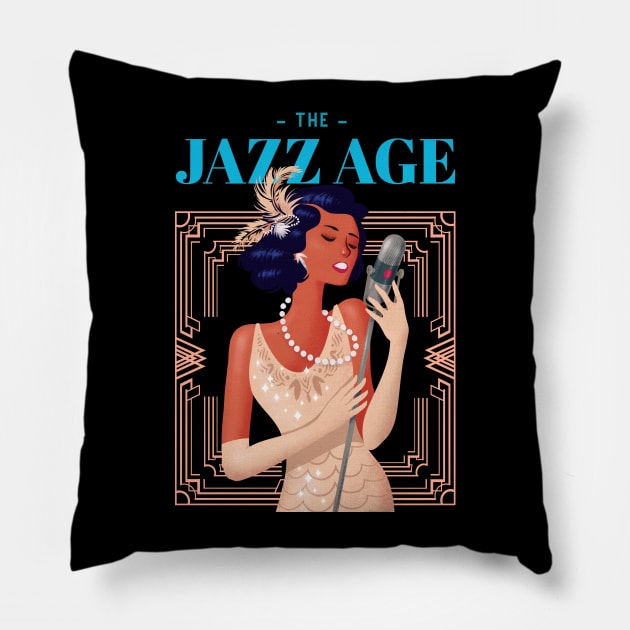 The jazz age roaring 20's Pillow by John Byrne