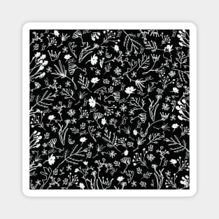 Botanical-Pattern, set, black, 1, botanic, nature, botanical, floral, flowers, floral-pattern, leaves, plants, minimalist, garden, jungle, leaf, exotic, tropical, flower, boho, cacti, succulent, digital, graphic-design, pattern, Magnet