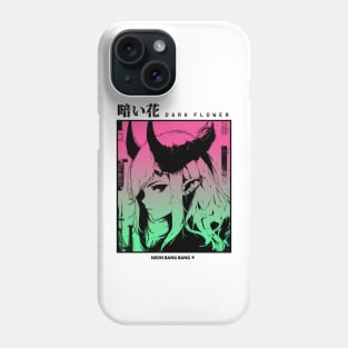 "Dark Flower" Cyberpunk Aesthetic Vaporwave Anime Manga Girl Japanese Streetwear Phone Case