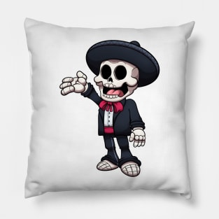 Mariachi Skeleton Kid Pillow