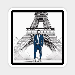 Messi Paris Eiffel Tower Soccer Futbol PSG Gift Magnet