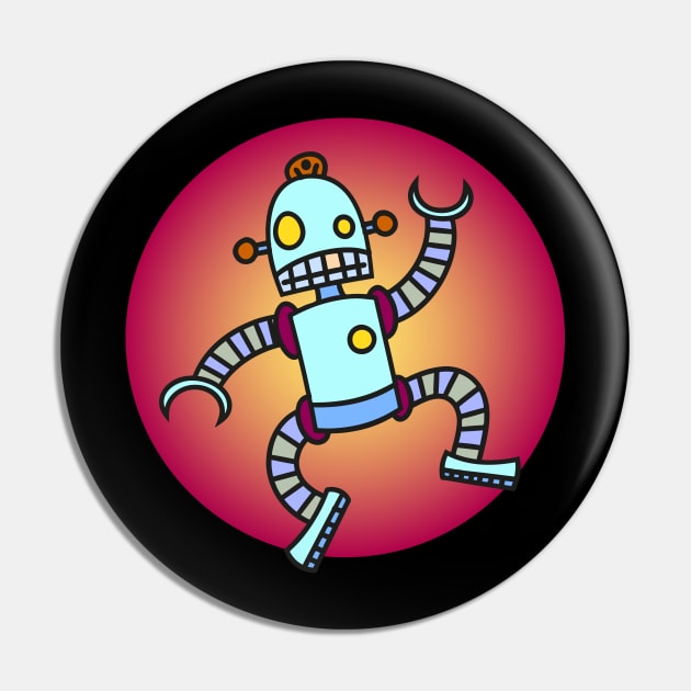 Crazy Robot Pin by schlag.art