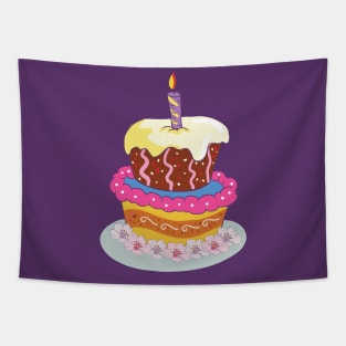 Happy Birthday Cake Tapestry