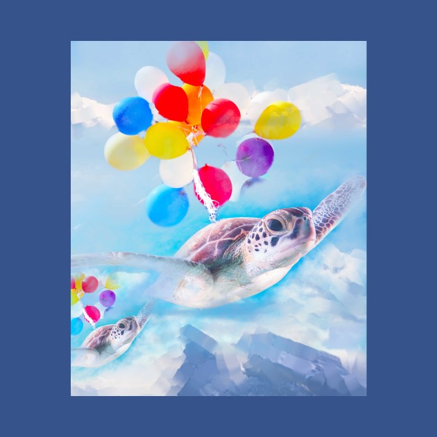 Cute Turtle Flying With Balloons - Turtle - Phone Case