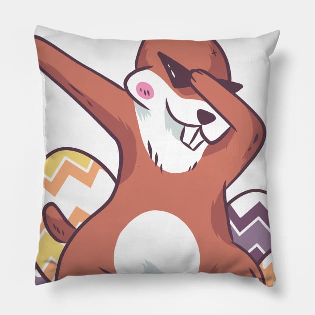 Dabbing Easter Bunny Pillow by madeinchorley