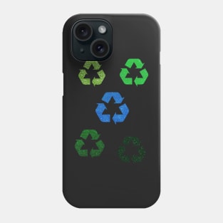 Green Blue Faux Glitter Recycle Symbol Pack Phone Case