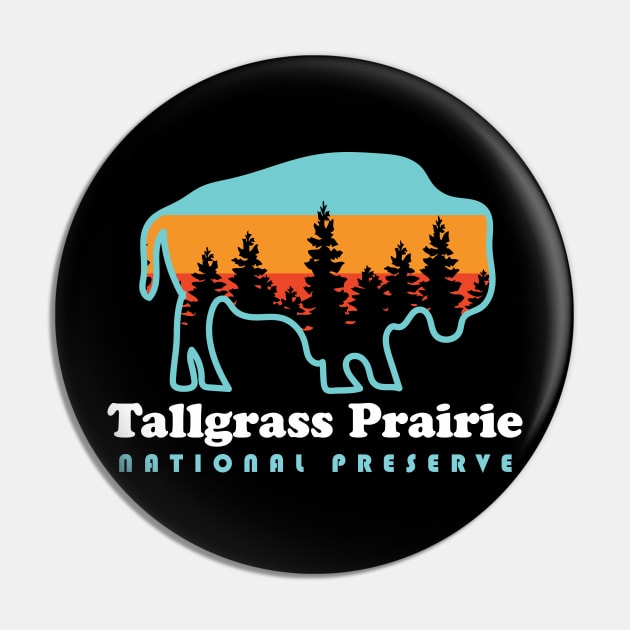 Tallgrass Prairie National Preserve Bison Kansas Pin by PodDesignShop