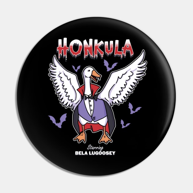 Honkula - Funny Cute Vampire Monster Goose (Not a Duck!) Ideal for Fun Halloween Costume, Party, Gift, Kids and Adults Pin by ZowPig Shirts