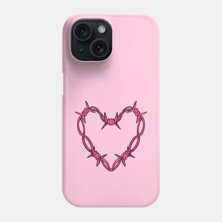 Pink barbed wire heart Phone Case