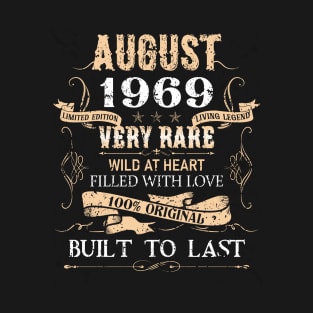 53 Years Old 53rd Birthday Decoration Vintage August 1969 T-Shirt