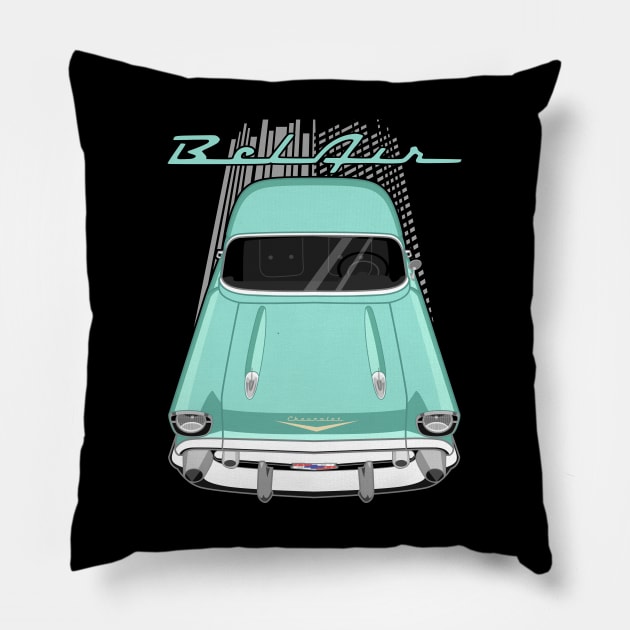 Chevrolet Bel Air 1957 - surf green Pillow by V8social