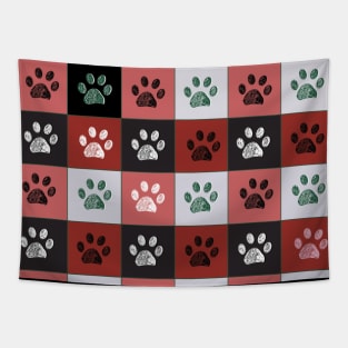 Christmas paw prints Tapestry