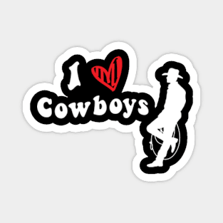 I Love Cowboys Magnet