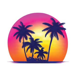 Retro Palm Tree Sunset T-Shirt