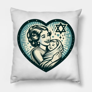 Vintage Motherhood Love Heart Symbol of Maternal Affection Pillow