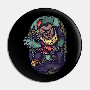scary wood cutter illustration Pin
