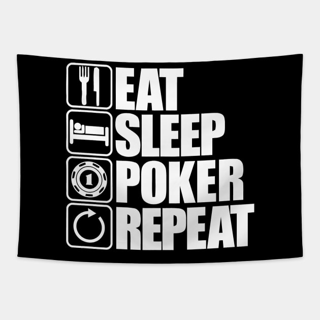 Eat Sleep Poker Repeat Tapestry by sally234