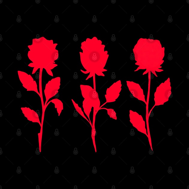 3 Red Roses Goth Gothic by Trippycollage