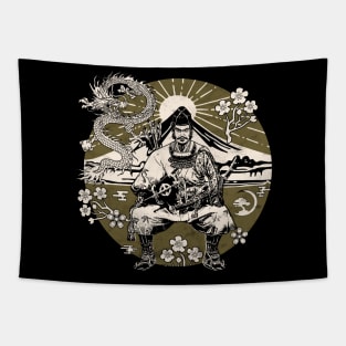 Streetwear Samurai Dragon Vaporwave Sakura Fuji Japanese Aesthetic 607 Tapestry