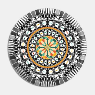 High contrast mandala Pin