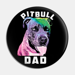 Mens Blue Nose Pitbull Dad Pop Art Style Cool Pit Pin