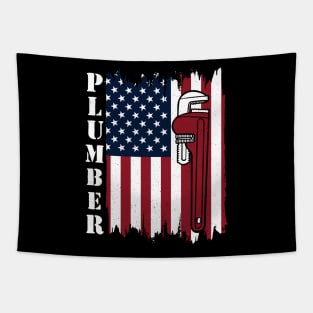 Patriotic Plumber USA Tapestry