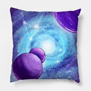 Aesthetic Blue Galaxy Pillow