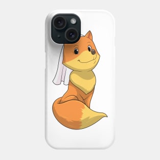 Fox as Bride with Veil Phone Case