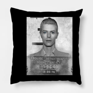 David Bowie Mugshot Pillow