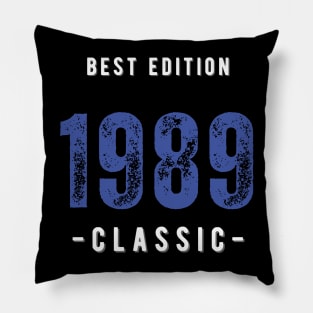 Vintage Birthday Year 1989 White Pillow