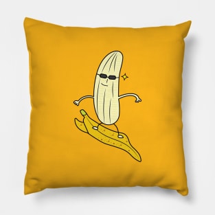 cute banana surfer Pillow