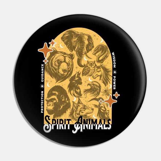 Spirit Animals Pin by Cosmic Dust Art