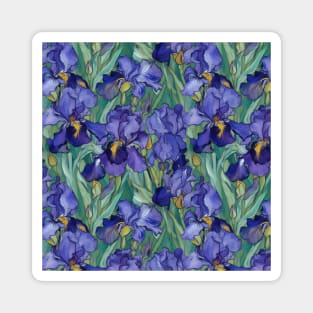 Purple irises pattern after Vincent van Gogh Magnet