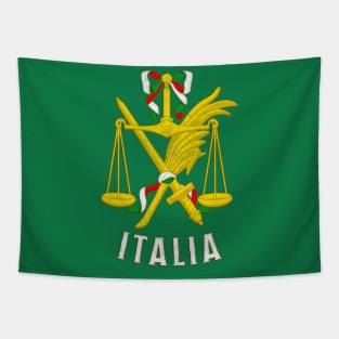 Italian Republic  // Faded Style Coat of Arms Emblem Design Tapestry