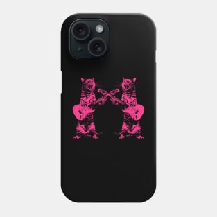 Double cat playing guitar Phone Case