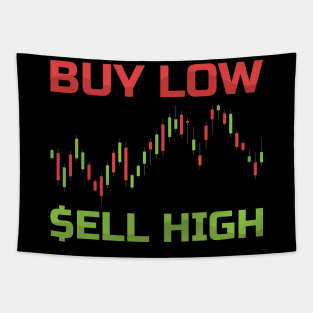 Buy Sell - Gift for Traders Stock Market Trading Buy Sell Tapestry