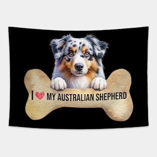 I Love My Australian Shepherd Tapestry