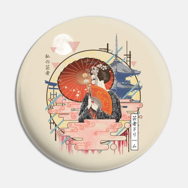 Ukiyo e Geisha Pin by silentOp