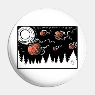 Night of the Jack o Lantern - Black Outlined Design Pin