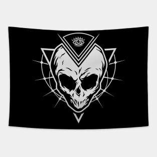 Illuminati Alien Skull Tapestry