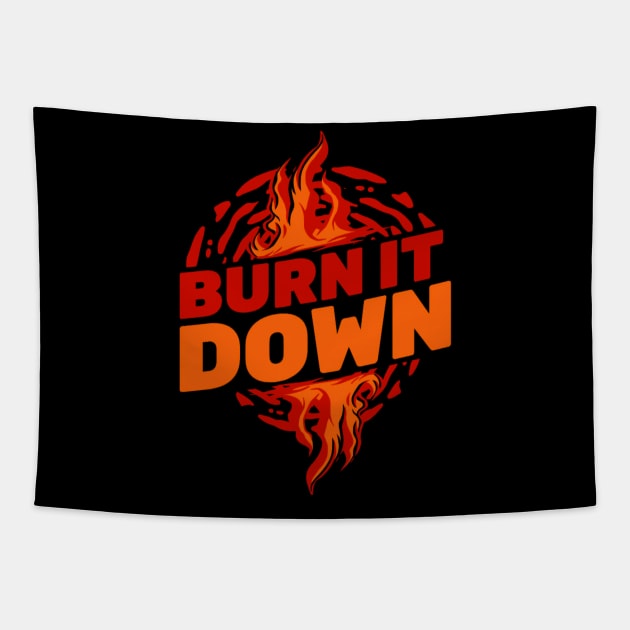 Seth Rollins Burn It Down Seth Freakin Rollins Wrestling Merch Tapestry by Wrestling Supreme