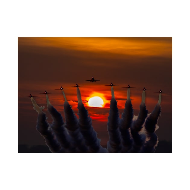 Red Arrows Sunset by captureasecond